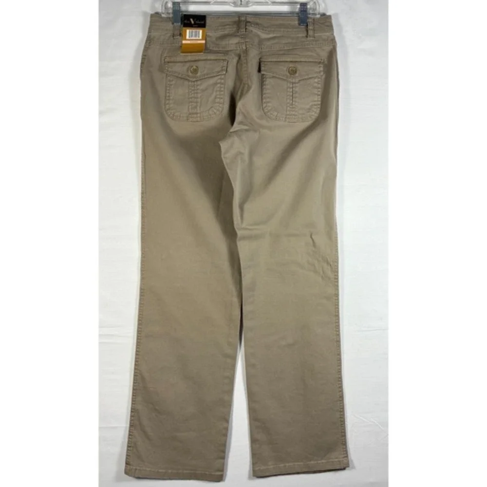 Gloria‎ Vanderbilt Megan straight wide leg stretch Latte Khaki  Sz 10 NWT